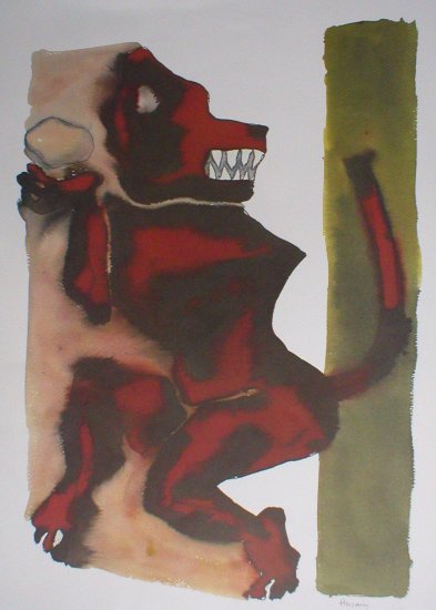 Hanuman by M.F.Husain Signed limited edition print Indian Contemporary art