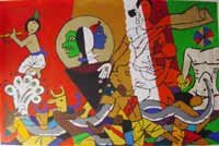 "Theorama-Vedic" by M.F.Husain Signed limited edition Serigraph Indian Contemporary art