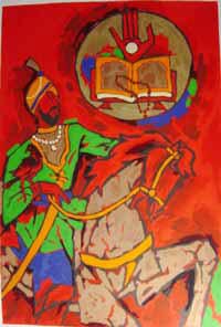 "Theorama-Sikhism" by M.F.Husain Signed limited edition Serigraph Indian Contemporary art