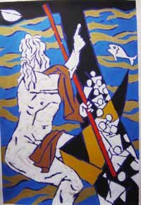 Theorama-Judaism" by M.F.Husain Signed limited edition Serigraph Indian Contemporary art