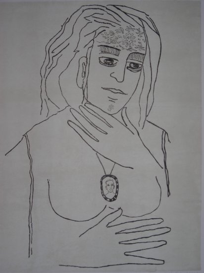 Untitled by Anjolie Ela Menon- Signed limited edition Lithograph Indian Contemporary art