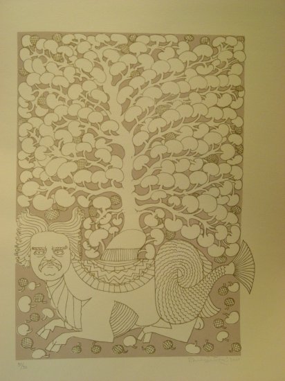 Tree by A. Ramachandran- Signed limited edition Serigraph Indian Contemporary art