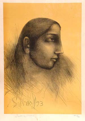 Untitled- Suhas Roy Signed limited edition Lithograph Indian Contemporary art