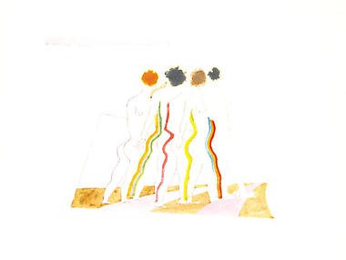Untitled fromâ Passage into Human SpaceâHusain Signed limited edition Indian Contemporary art