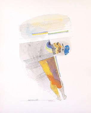 Untitled fromâ Passage into Human Spaceâ Husain Signed limited edition Indian Contemporary art