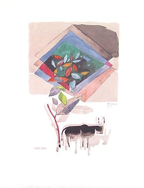 Untitled fromâ Passage into Human SpaceâHusain Signed limited edition Indian Contemporary art