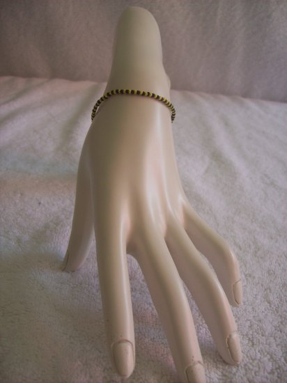 Beaded bracelet, yellow and black