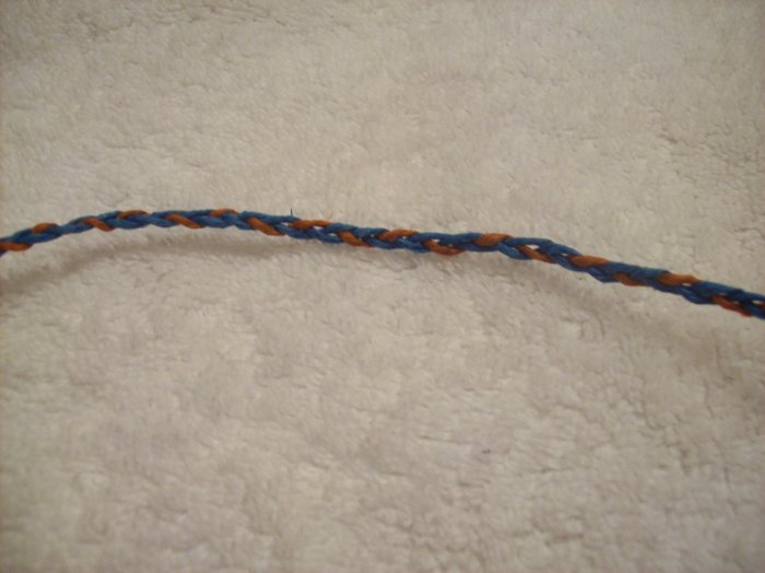 Wish bracelet (blue and orange) - no beads