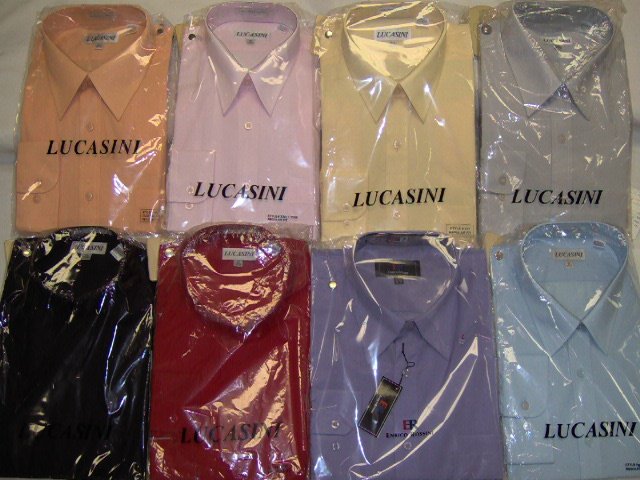 lucasini long sleeve red dress shirts for men, 18.5 x 34/35