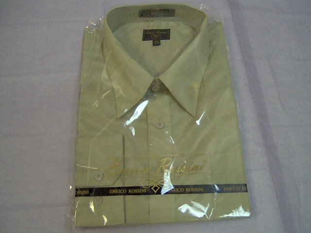beige long sleeve enrico rossini dress shirt foradult male, 16.5 x 34/35