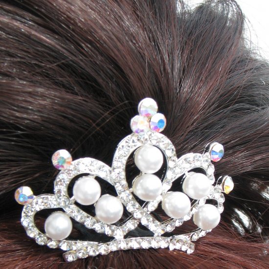 Rhinestone Crown Comb T15