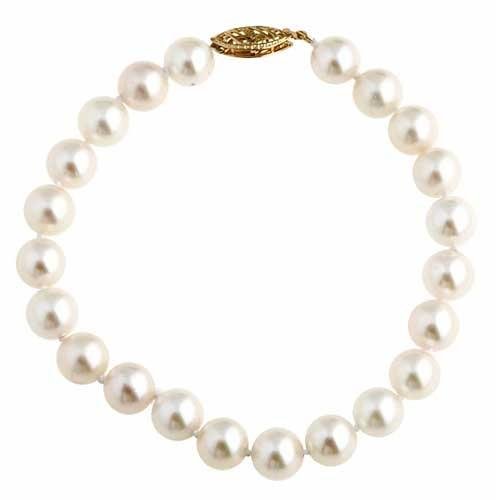White Akoya Pearl Bracelet With 14 Kt. Clasp - Retail $295.00