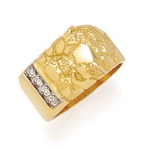 14k Gents Nugget Diamond Ring - Retails $314.95