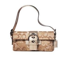 COACH Soho Optic Signature Flap Purse NWT Silver/Khaki *PLUS BONUS CASH BACK!*