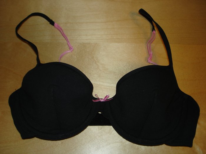 Victoria's Secret PINK Lined Cotton Demi Bra 34A NWOT Black *PLUS BONUS CASH BACK!*