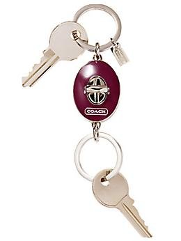 COACH Turnlock Valet Keyfob #92093 NWT Silver & Lavender