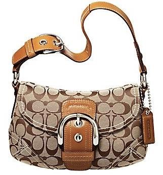 Coach Soho Signature Small Flap Purse Handbag NWT Khaki/Camel #11860 *PLUS BONUS CASH BACK!*