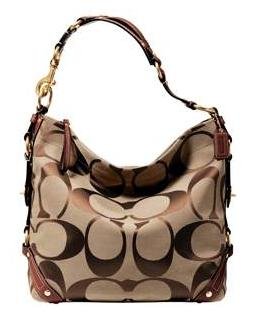 Coach Large Carly Signature Purse Handbag NWT Brass/Khaki/Saddle #10620 *PLUS BONUS CASH BACK!*