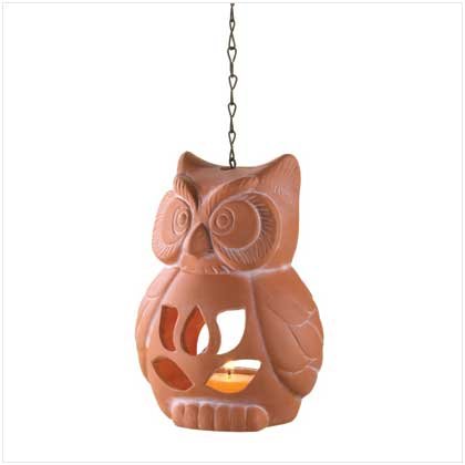Terra Cotta Owl Tealight Holder 37600