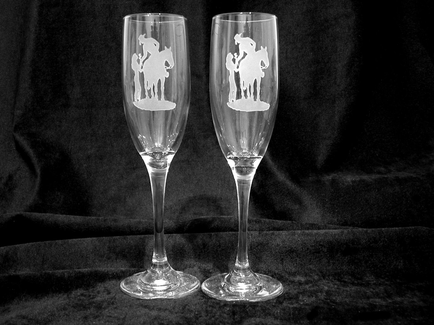 Western Theme Wedding Toasting Glasses