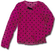 Totally Trixie Boutique Dot Mesh Top Pink Girls Size 8-10 New from CWD Kids