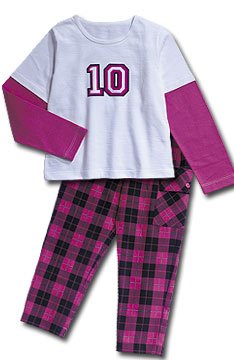 Boutique C.W.D. Pants Set Pink White Plaid No. 10 Girls Size 10-12 New from CWD Kids