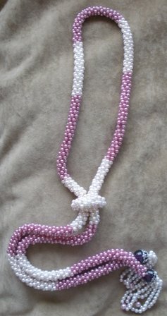 Vintage 80’s Tie Style Beaded Necklace