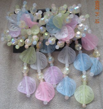 Spring Pastel Big and Bold Beaded 80âs Beaded Earrings