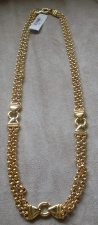 80's Vintage Liz Claiborne Double Chained Necklace