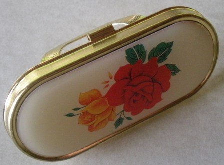 Vintage Lip Stick Mirror with Rose Design
