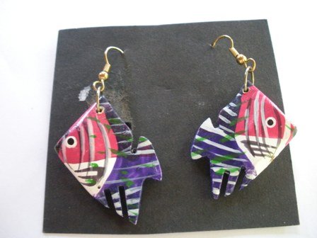 Vintage 80’s Angel Fish Hook Earrings