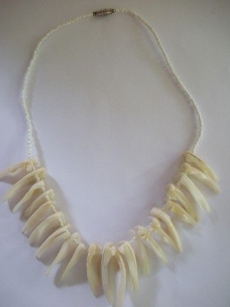 Vintage 80’s Shark Teeth and Shell Necklace