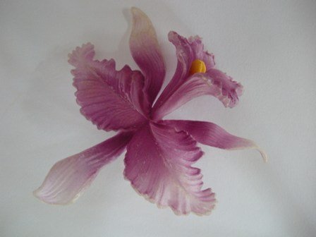 Vintage West Germany Celluloid Passion Purple Flower Brooch