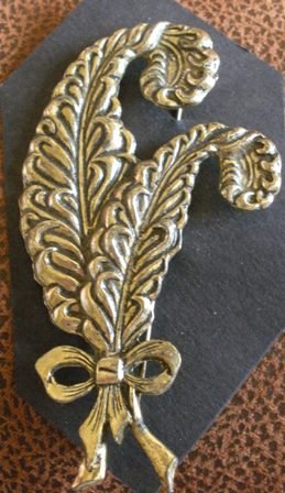 Vintage C Clasp Free Flowing Feather Brooch/Pin