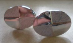 Vintage Silver Tone Oval Textured Men’s Cuff Links