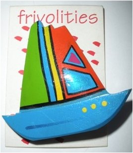 80’s Vintage Hand Painted Wooden Sailboat Brooch