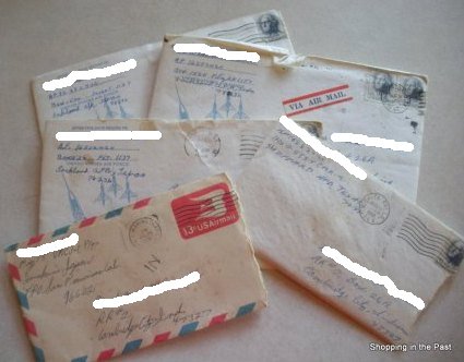 6 Vintage Letters from Air Force to Family in Indiana