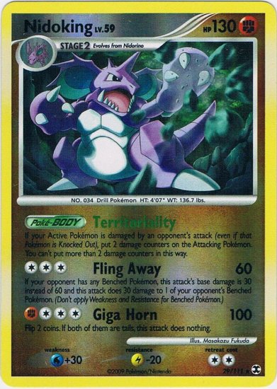 Nidoking - Reverse Holo - Platinum Rising Rivals