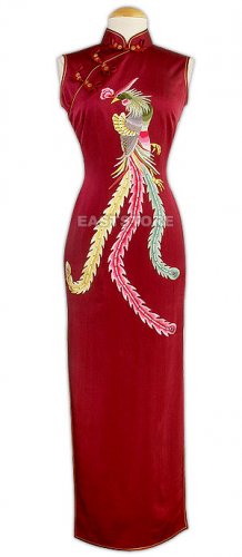 Noble Phoenix Embroidered Silk Dress