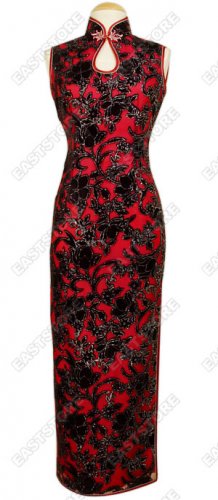 Floral Burn Out Velvet Cheongsam