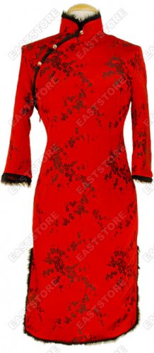 Plum Blossom Mid-length Cheongsam(Quilted)