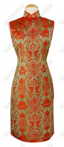 Asian Double Fish Knee-Length Cheongsam