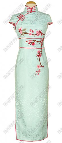 Plum Blossom Embroidery Silk Cheongsam