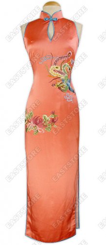 Exquisite Dancing Phoenix Silk Cheongsam