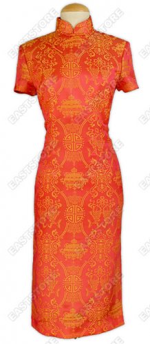 Blessing Double Fishes Silk Cheongsam