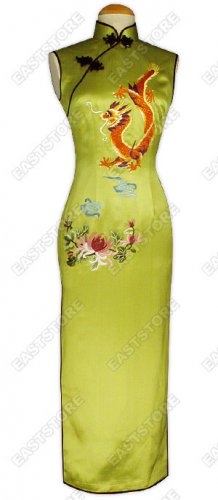 Stunning Dragon Embroidery Silk Cheongsam