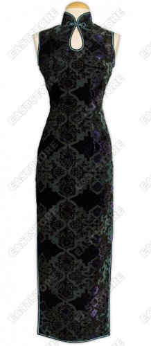 Graceful Burn-out Velvet Cheongsam