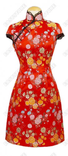 Festive Floral Brocade Cheongsam