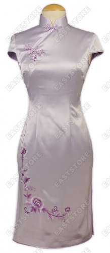 Floral Embroidered Silk Cheongsam