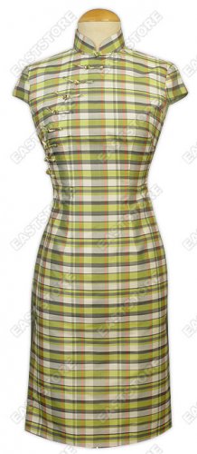 Cap Sleeves Thai Silk Cheongsam